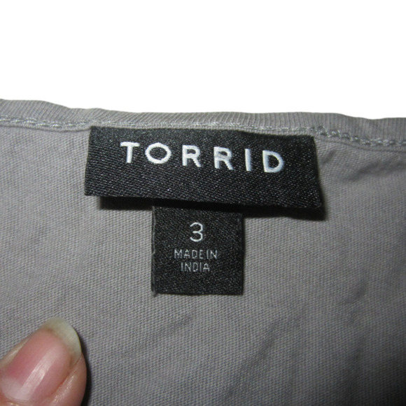 Boho Cottagecore Embroidered Sleeveless Babydoll Top Torrid 3X Gray - Picture 4 of 8